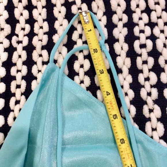 Mint Green Light Blue Strappy Open Back Slip Dress - Picture 6 of 8